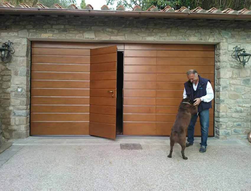 Porta basculante per garage coinbentato legno tuscia - Fiss Firenze basculanti sezionali serrande